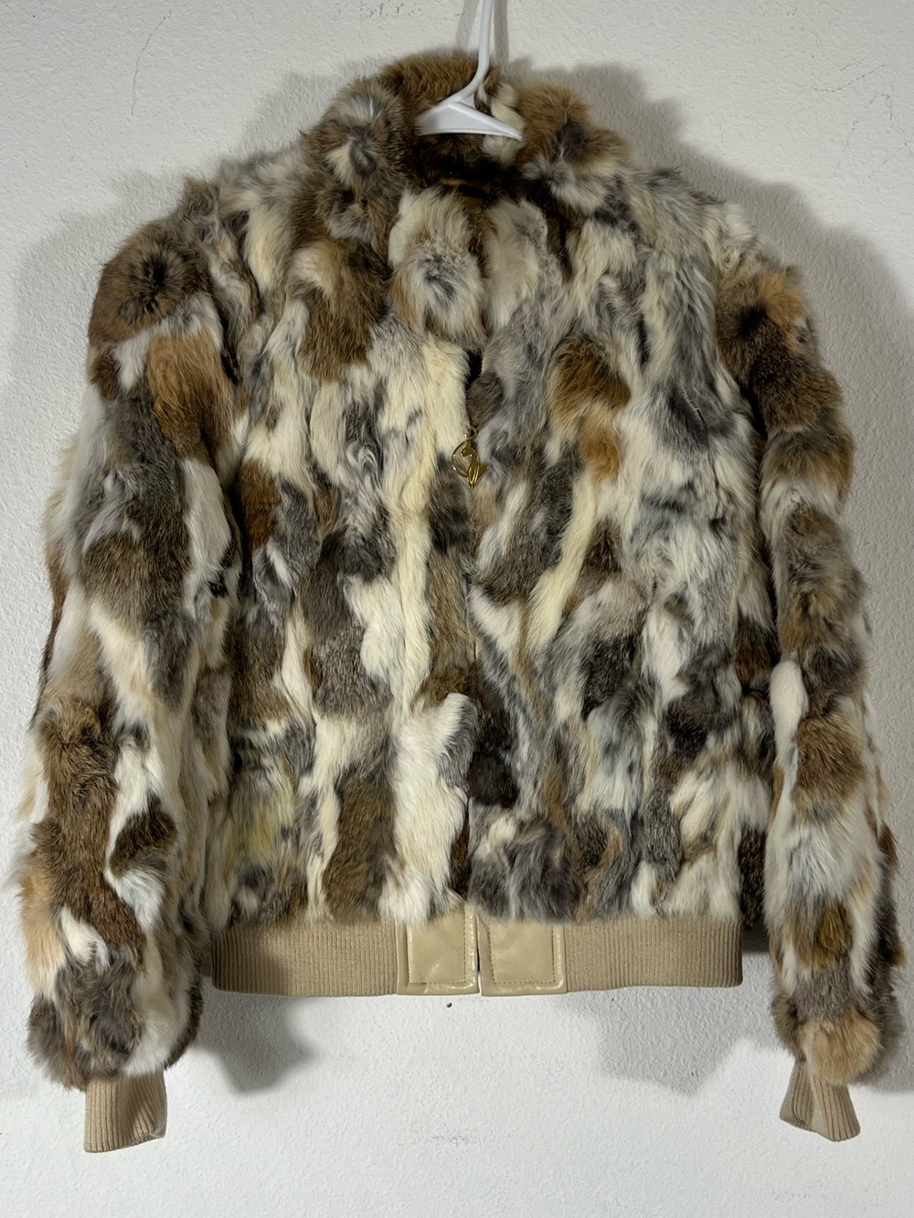 Vintage Y2K Baby Phat Genuine Rabbit Fur Bomber Jacket